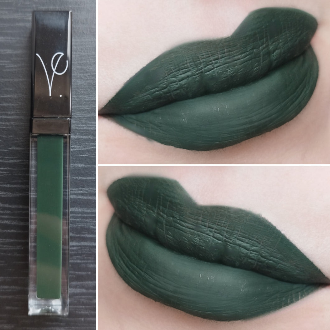 Rich gothic green matte lipstick