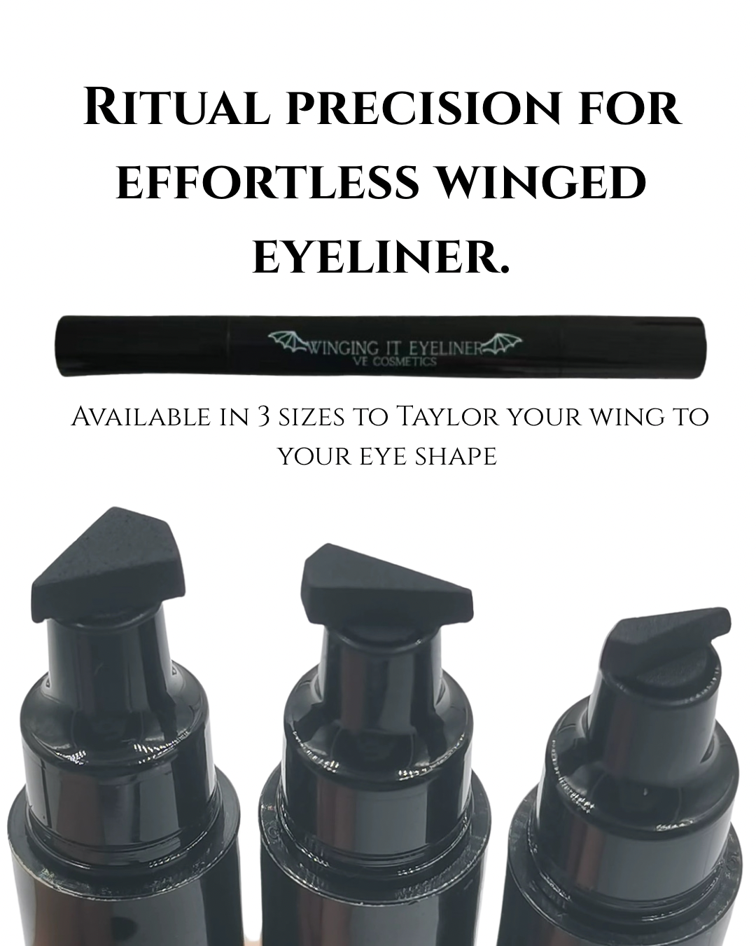 Winging It – Eyeliner Tampon Noir | Tampon à ailettes double embout et Stylo Eyeliner