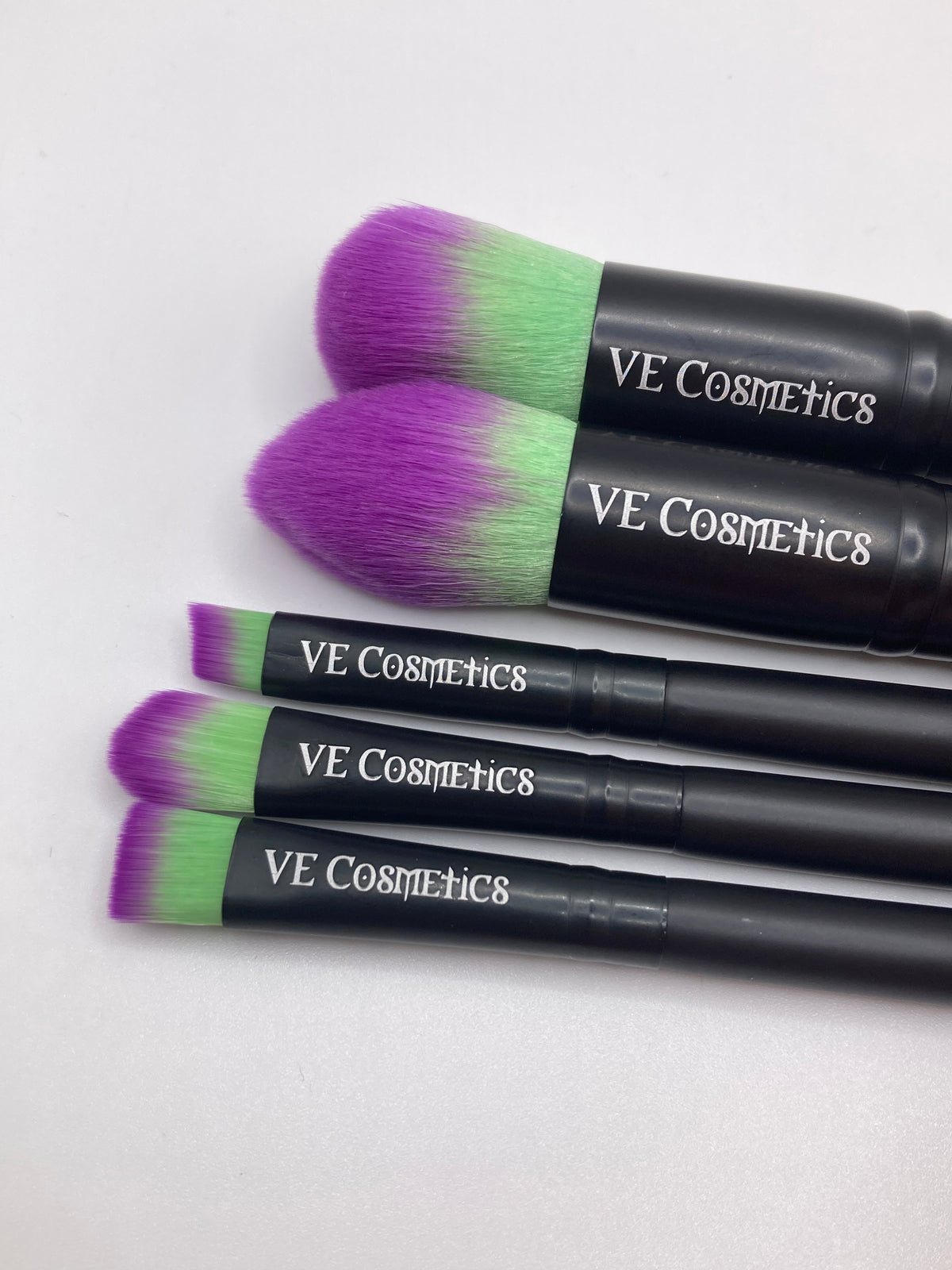 Vegan 5 Piece Brush Set (Green/Purple) - VE CosmeticsAccessories